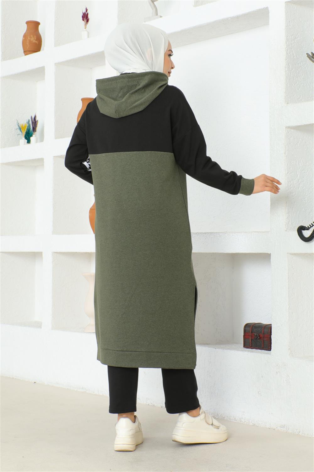 Striped Slit Sports Suit