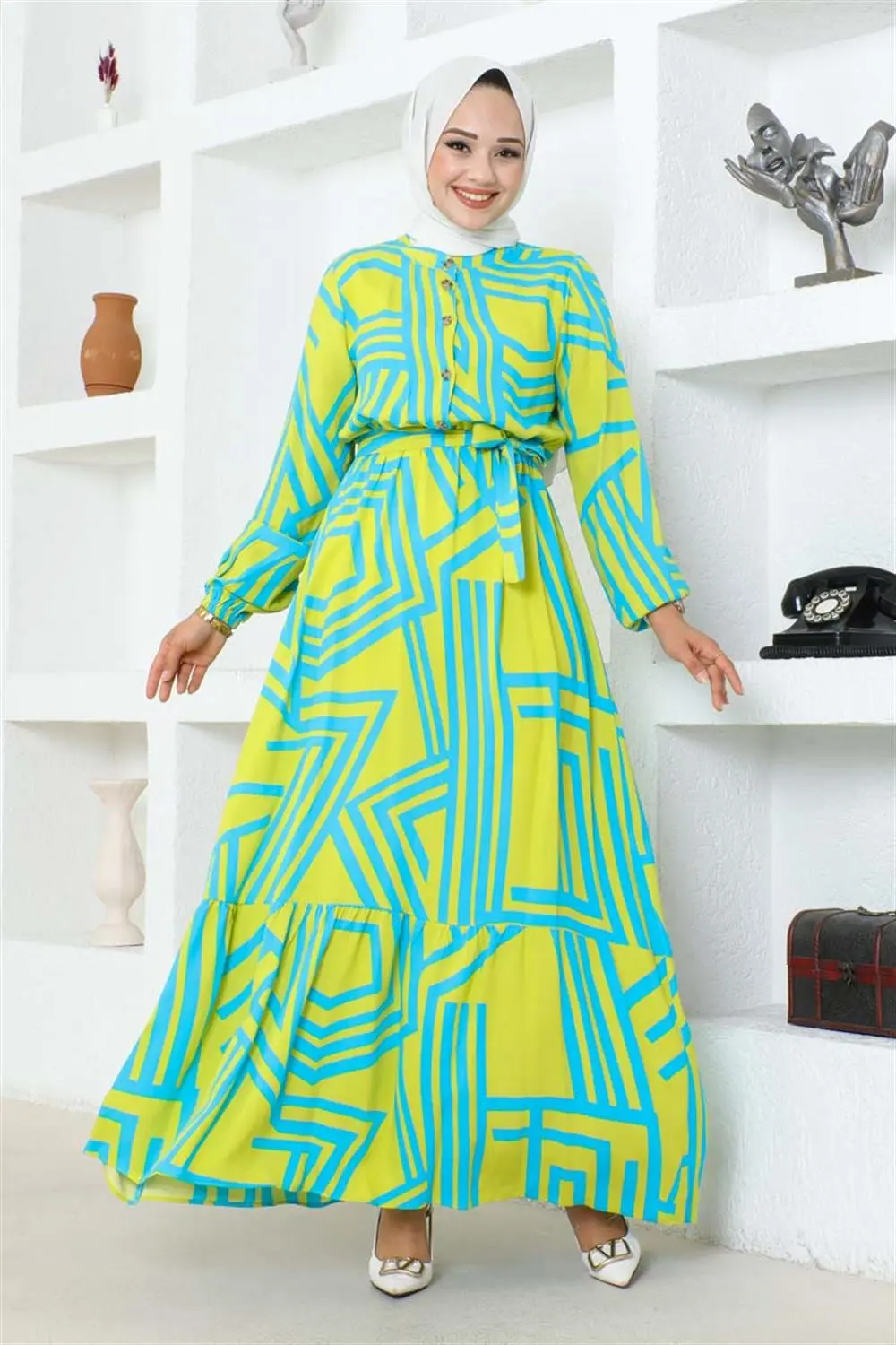 Striped Viscose Dress-detail