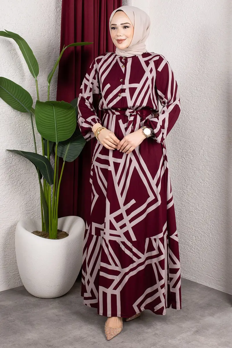Striped Viscose Dress-detail