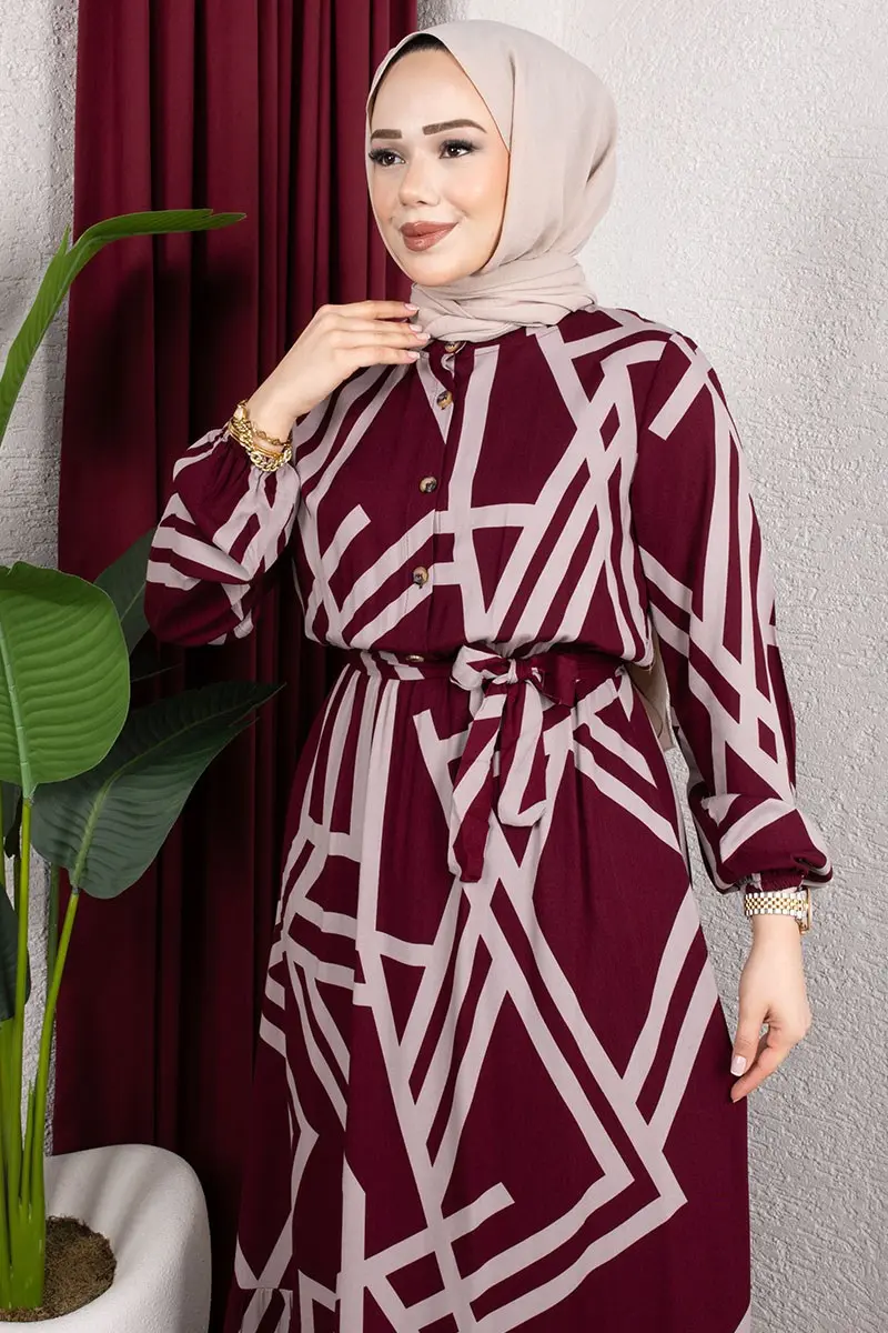 Striped Viscose Dress-detail