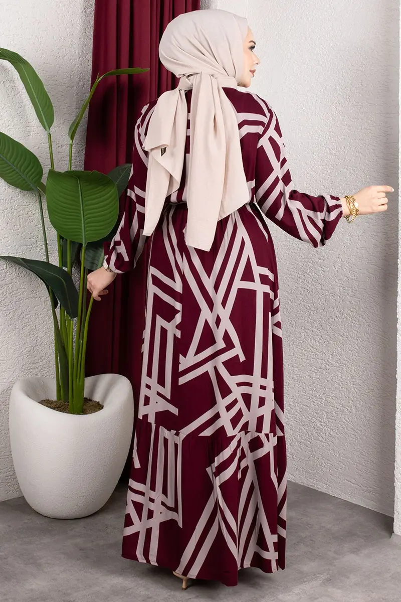 Striped Viscose Dress-detail