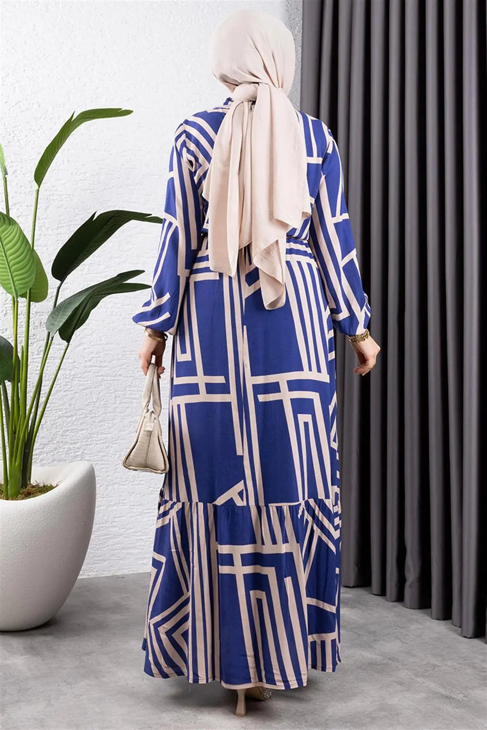 Striped Viscose Dress-detail