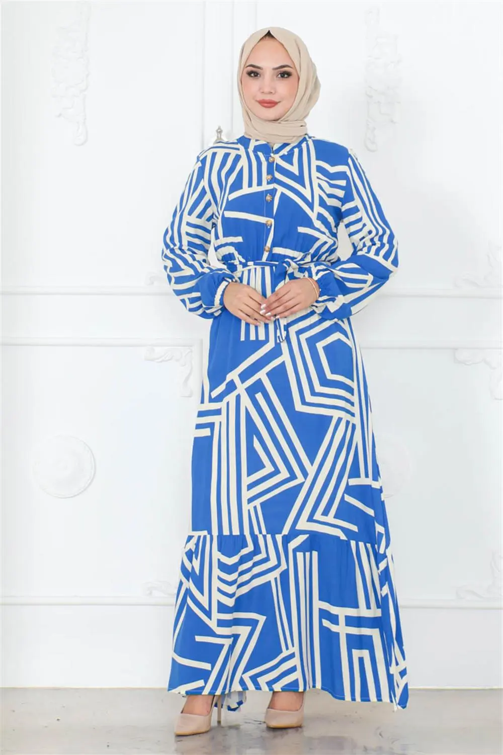 Striped Viscose Dress-detail