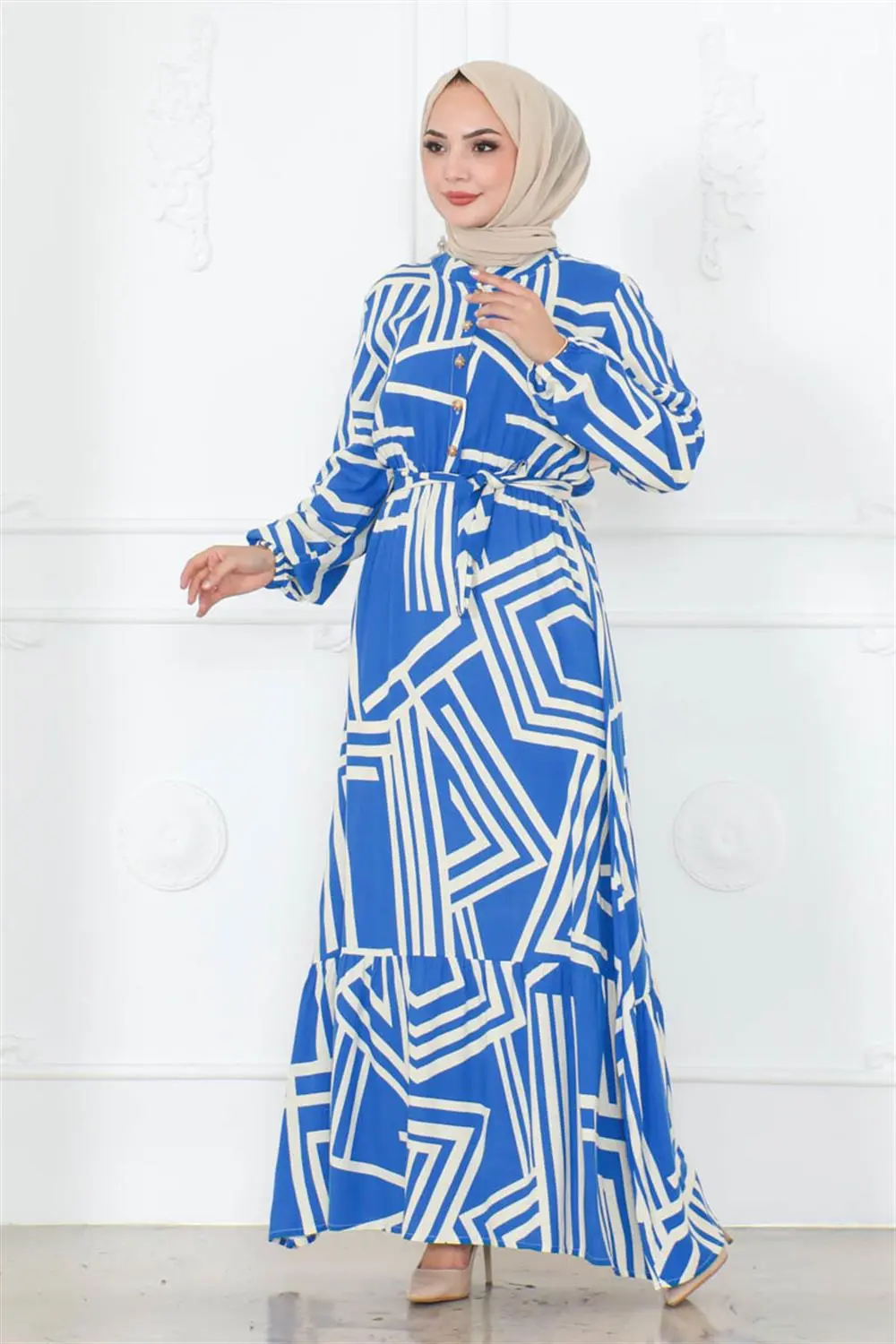 Striped Viscose Dress-detail