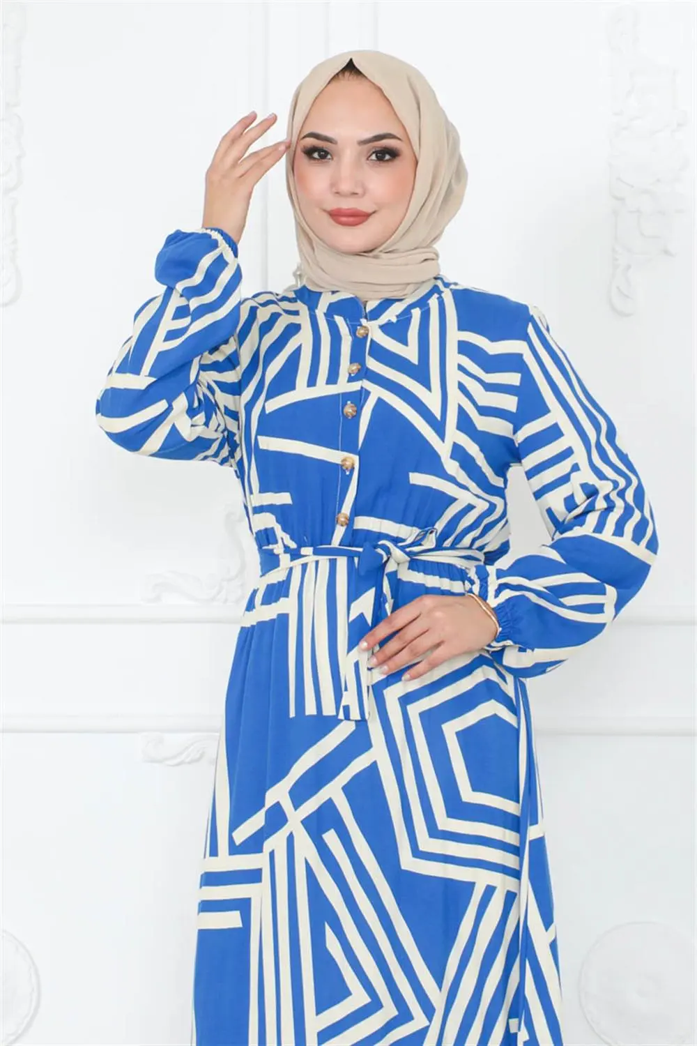 Striped Viscose Dress-detail