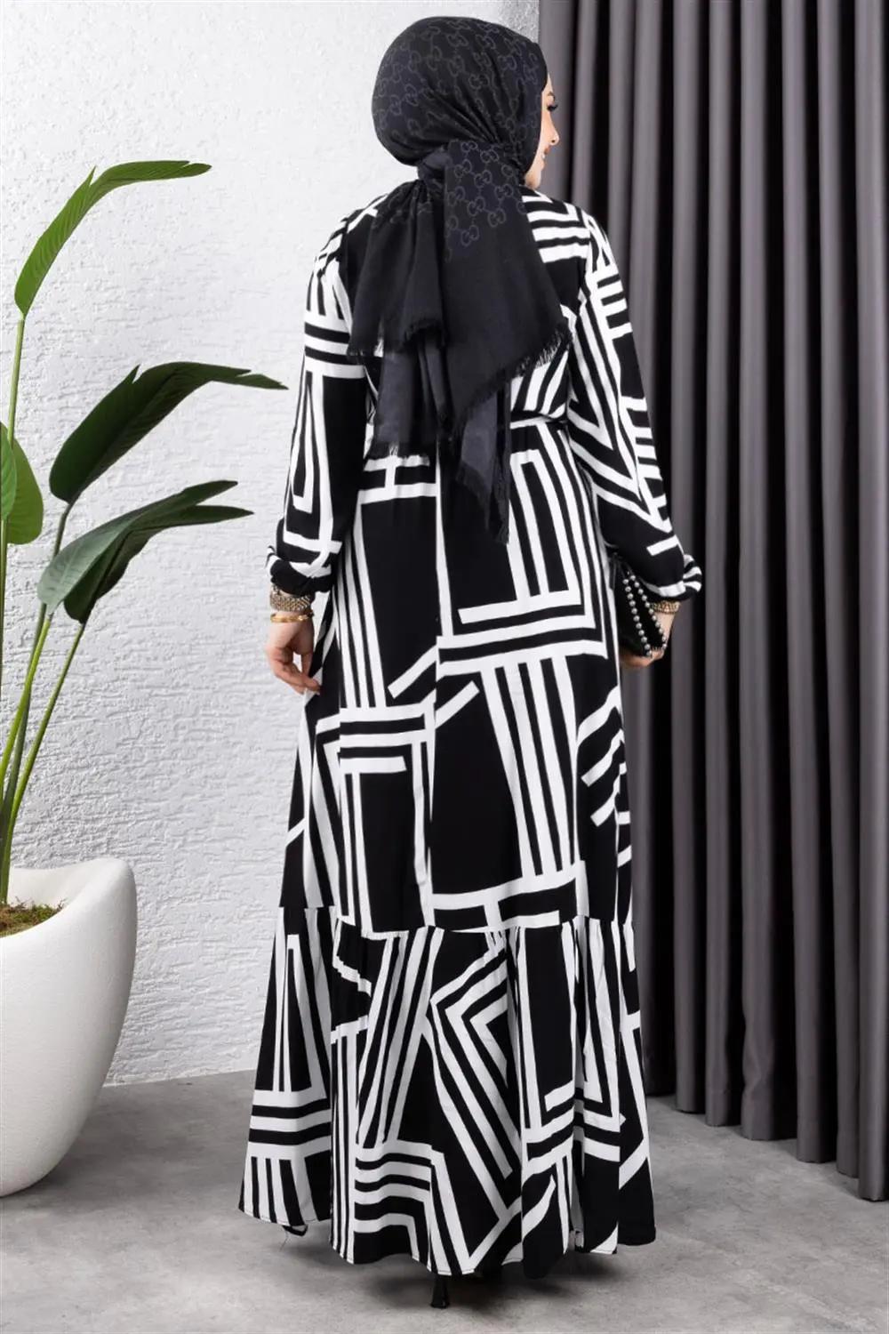 Striped Viscose Dress-detail