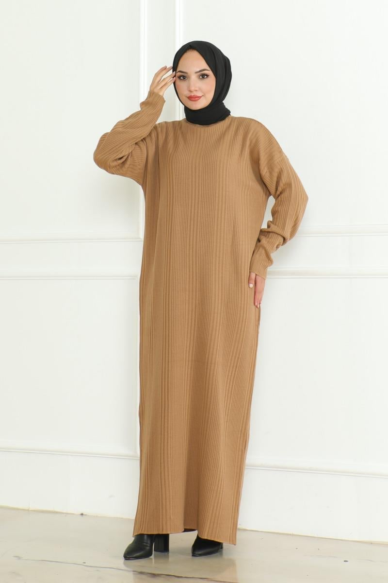 Textured Knitwear Hijab Dress