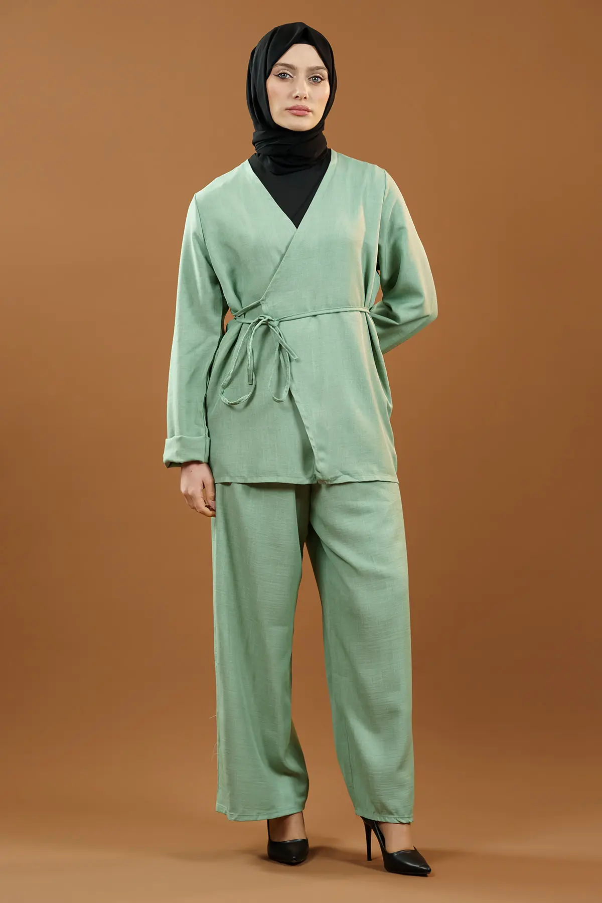 Tie-up Kimono Suit-detail