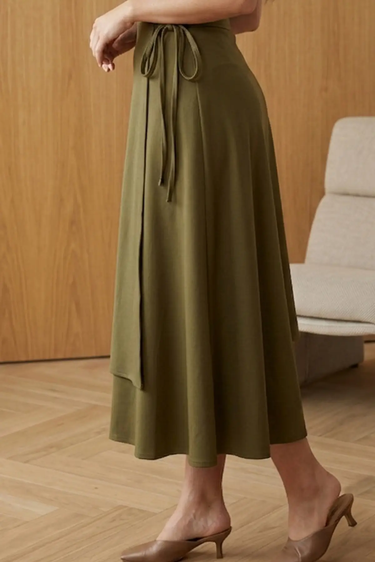 Tie-up Scuba Skirt-detail
