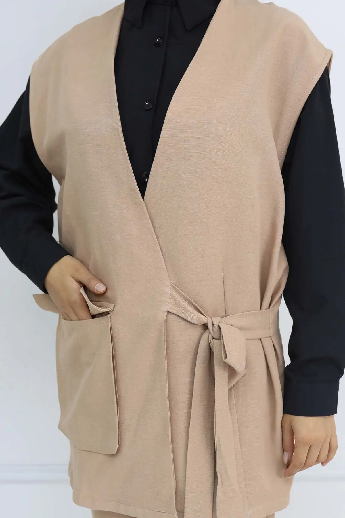 Tied Vest Trouser Set-detail