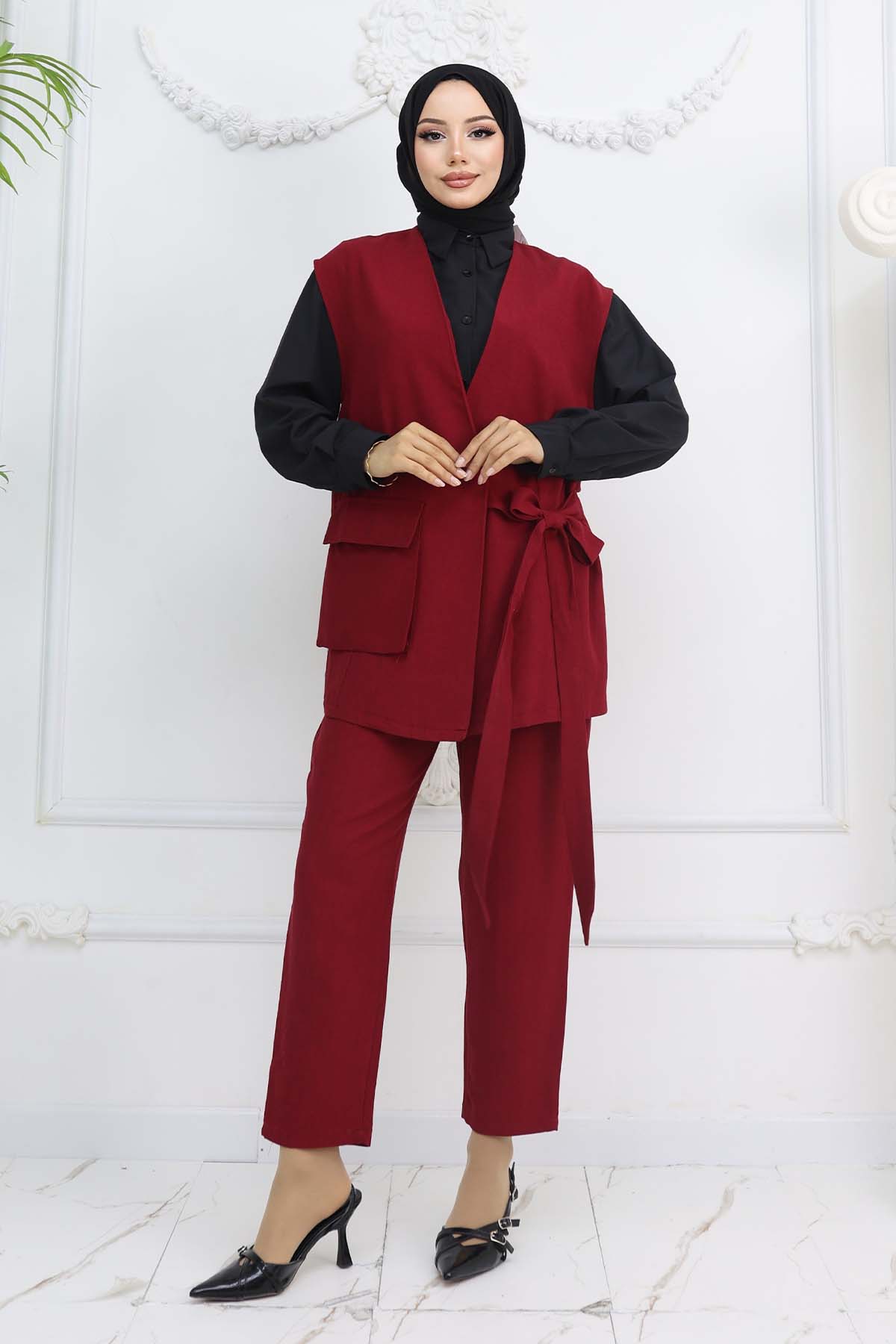 Tied Vest Trouser Set