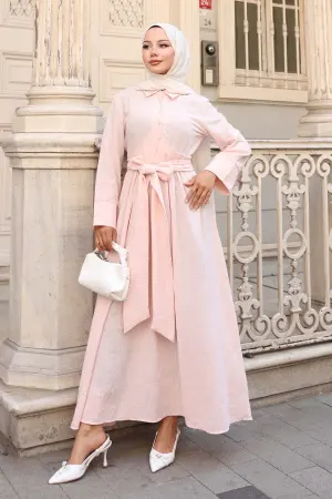 Tied Waist Hijab Dress