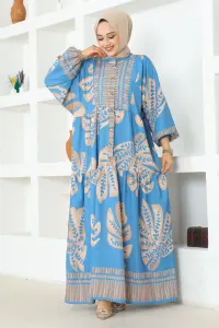 Tropical Patterned Hijab Dress