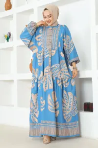 Tropical Patterned Hijab Dress