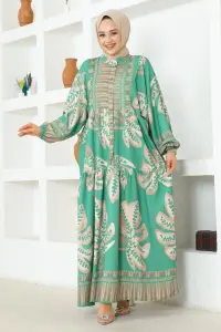 Tropical Patterned Hijab Dress
