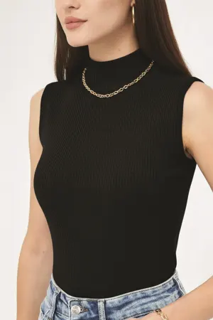 Turtleneck Knit Bodysuit