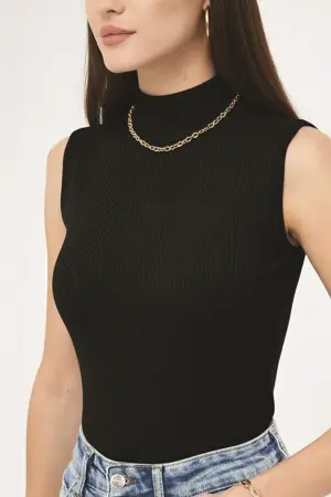 Turtleneck Knit Bodysuit