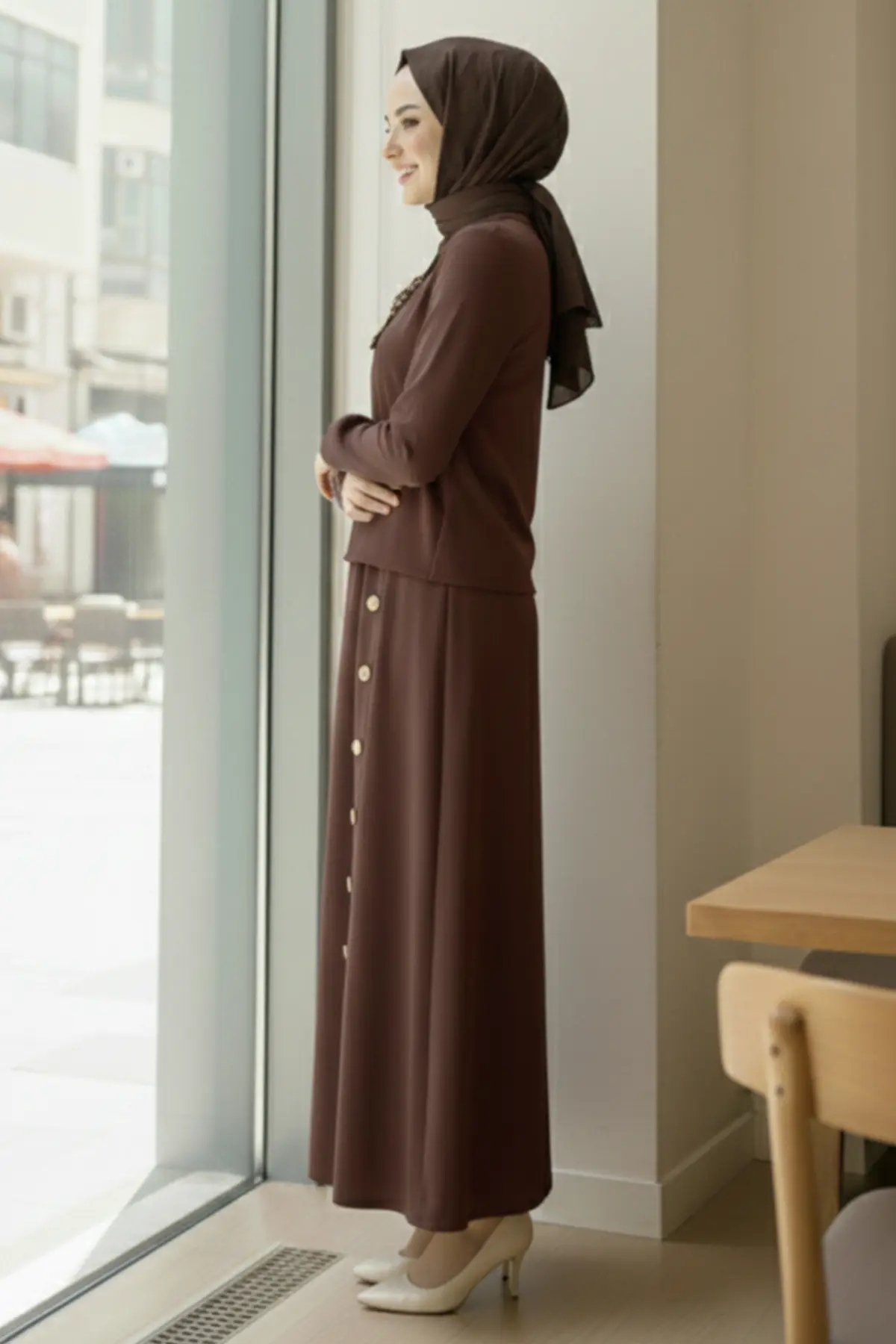 Two-piece Hijab Set With Scarf-detail