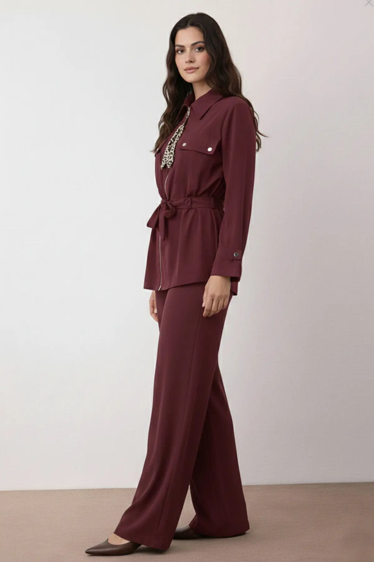 Two-piece Set With Scarf-detail