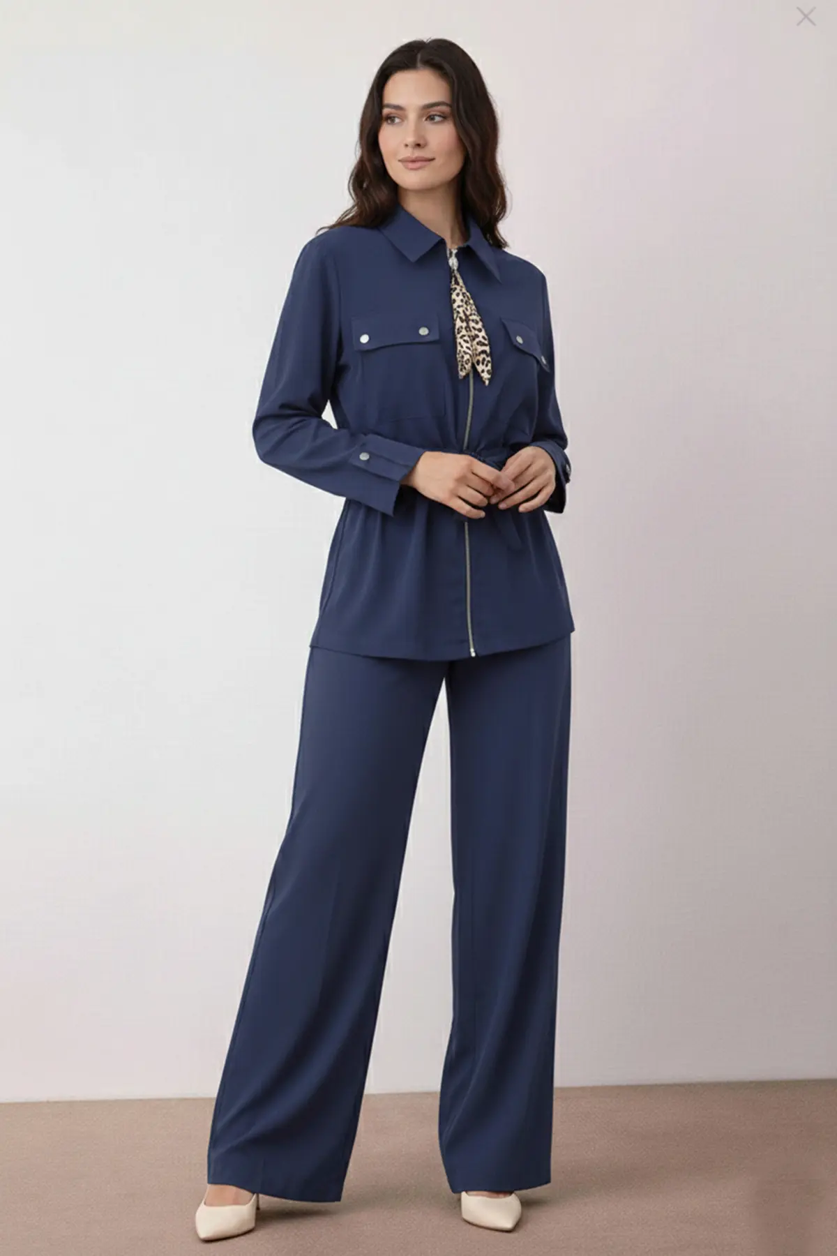 Two-piece Set With Scarf-detail