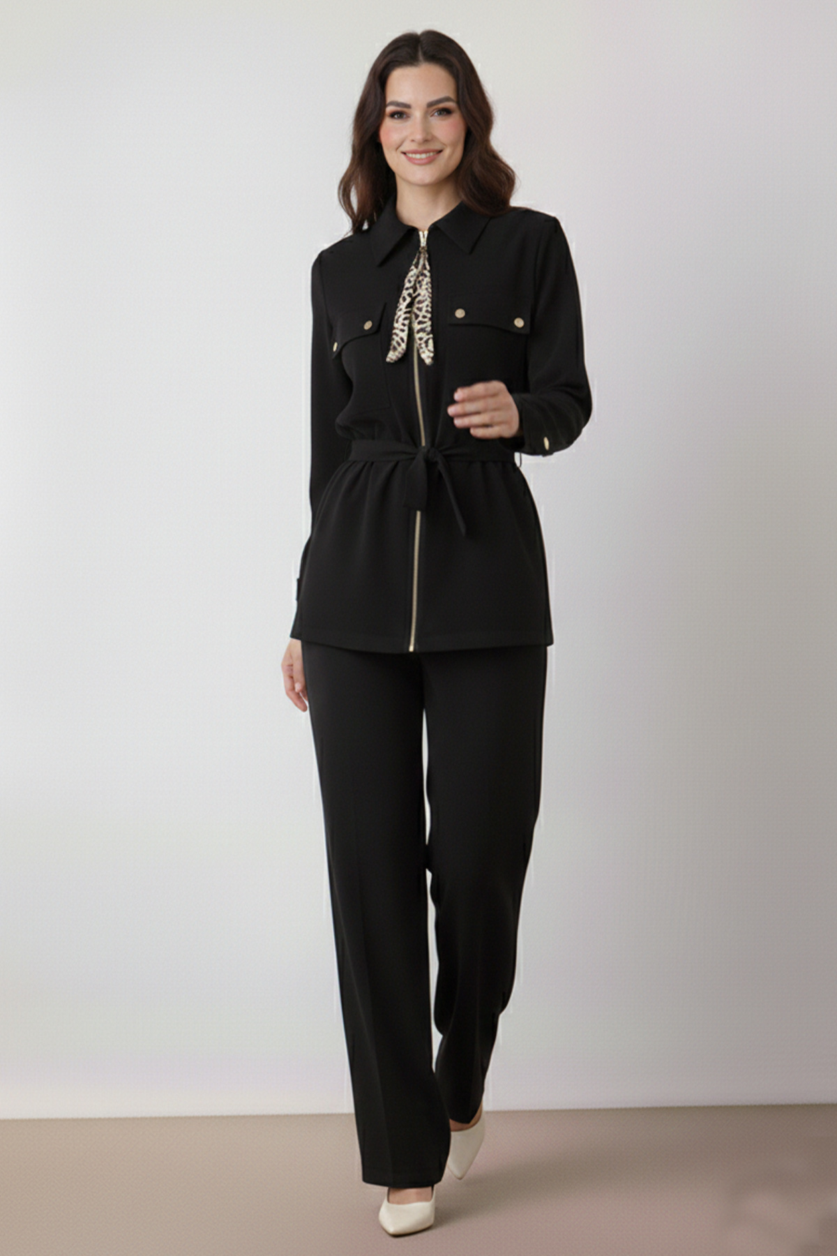 Two-piece Set With Scarf