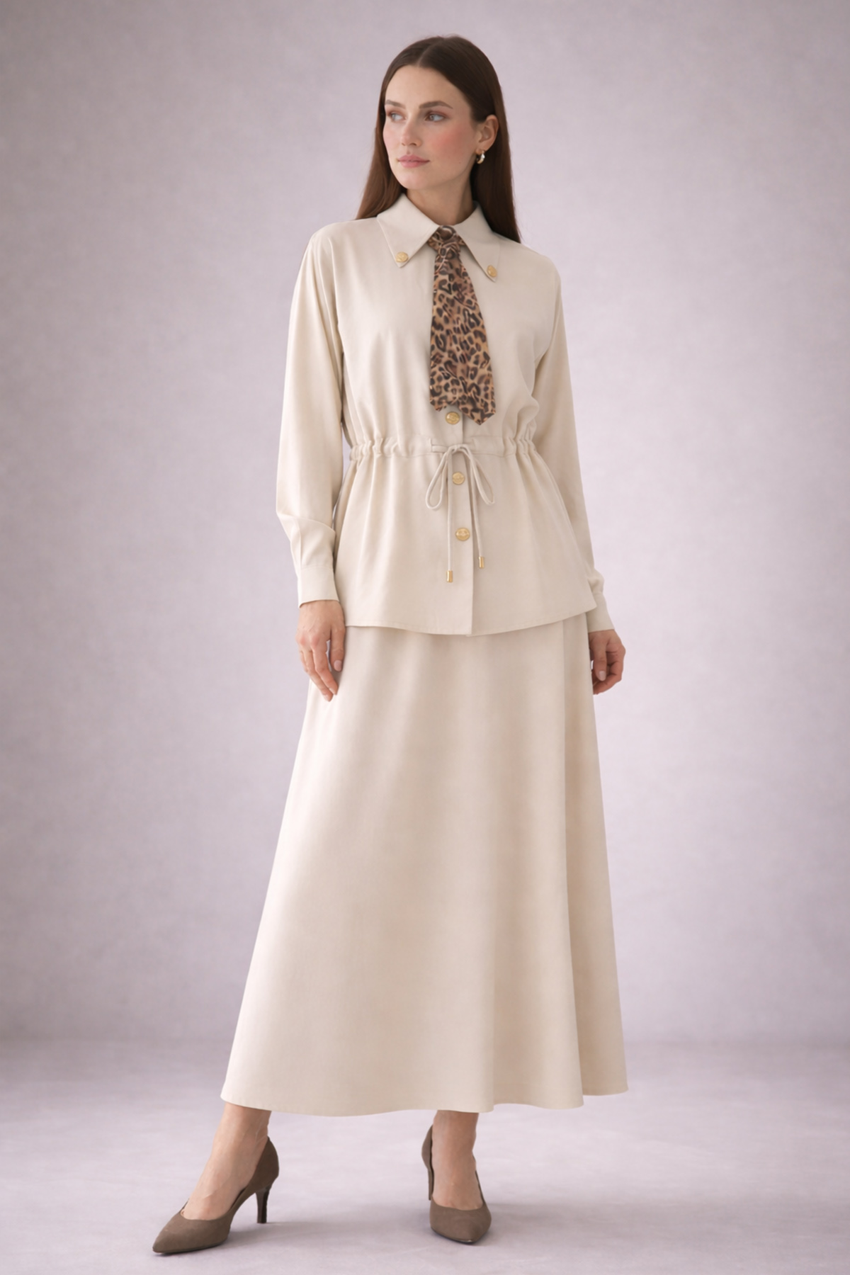 Two-piece Set With Scarf
