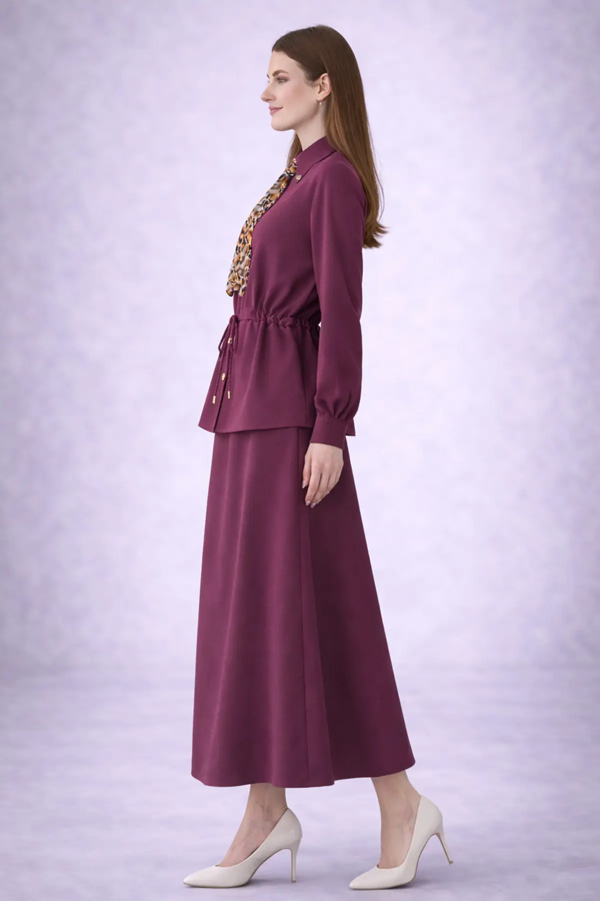 Two-piece Set With Scarf-detail