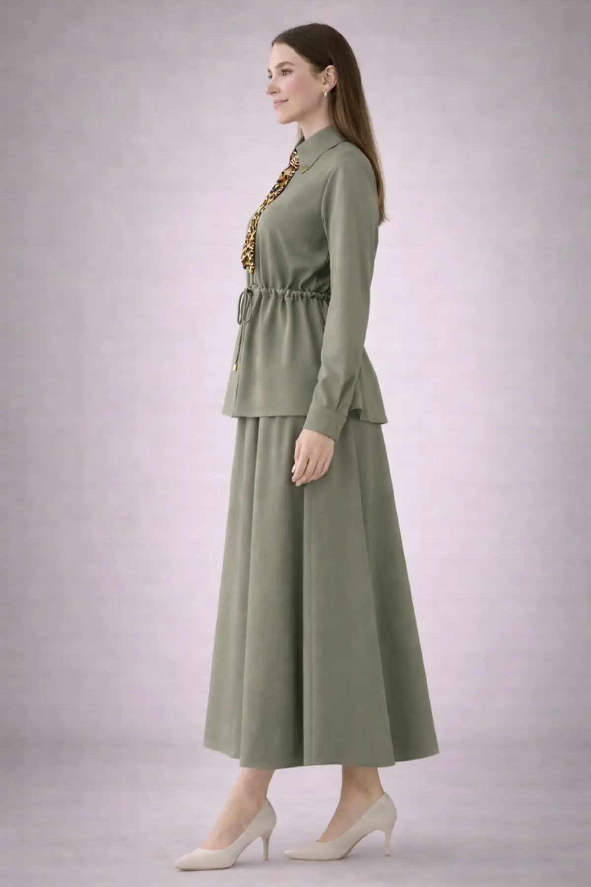Two-piece Set With Scarf-detail