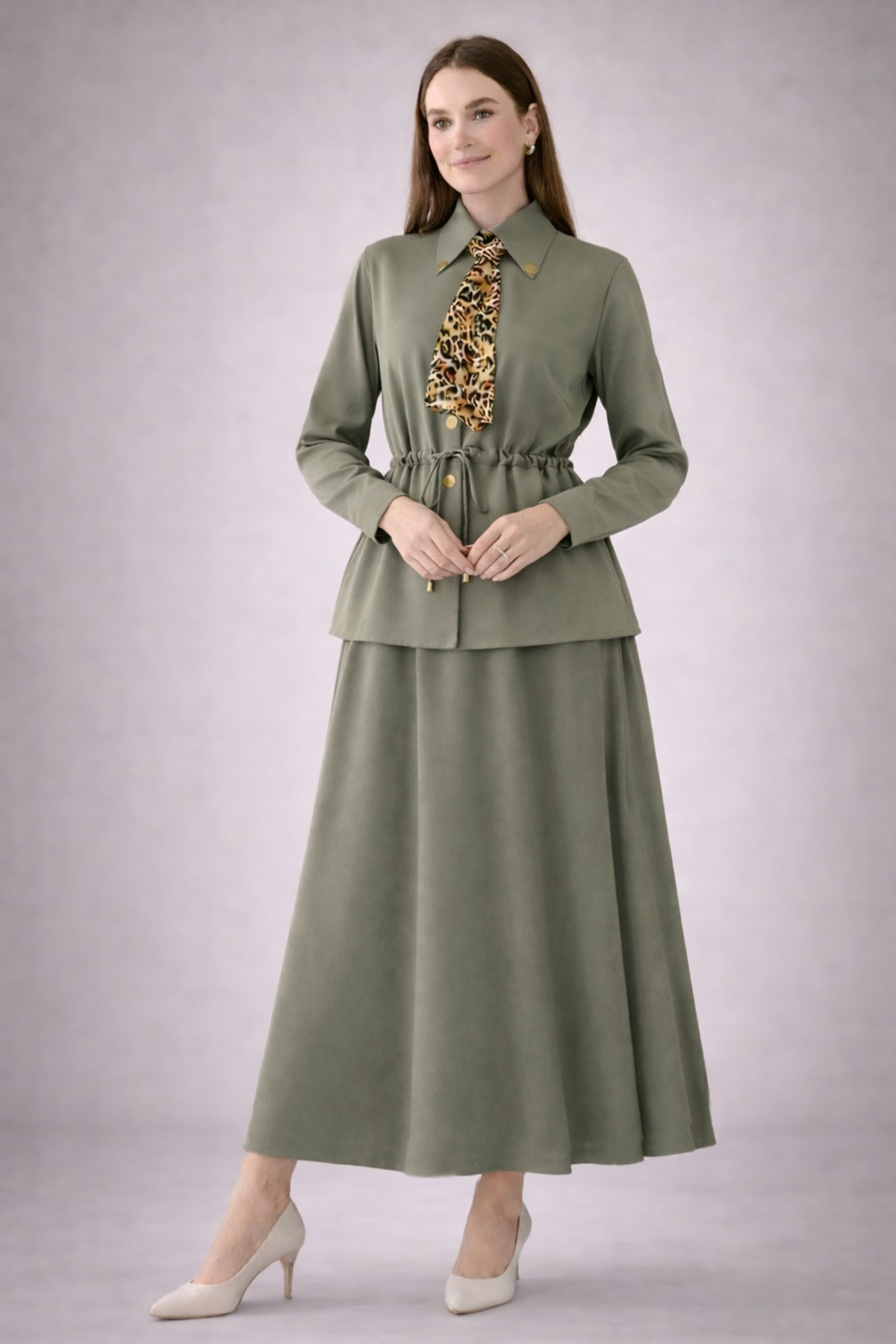 Two-piece Set With Scarf