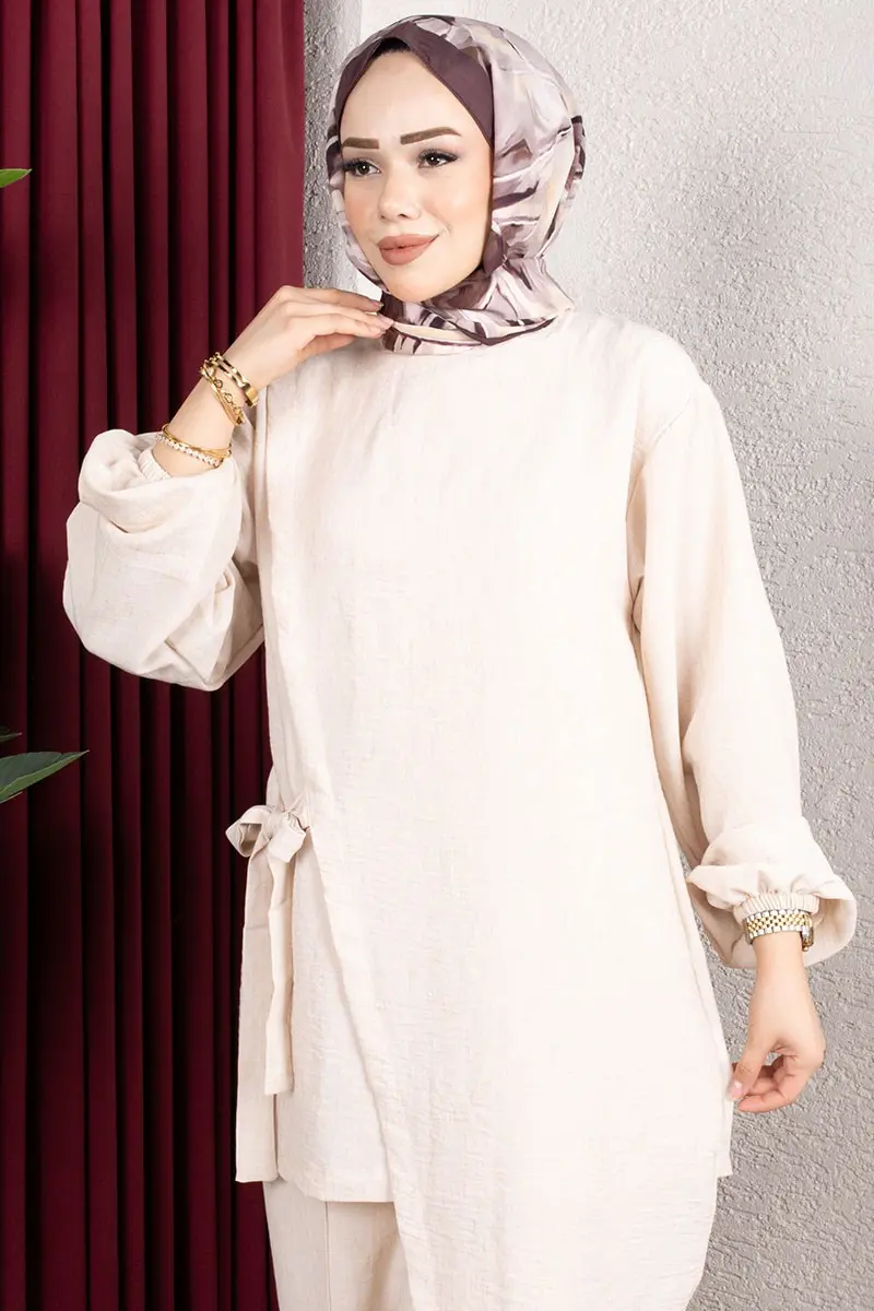 Two-piece Set With Waist Tie-detail