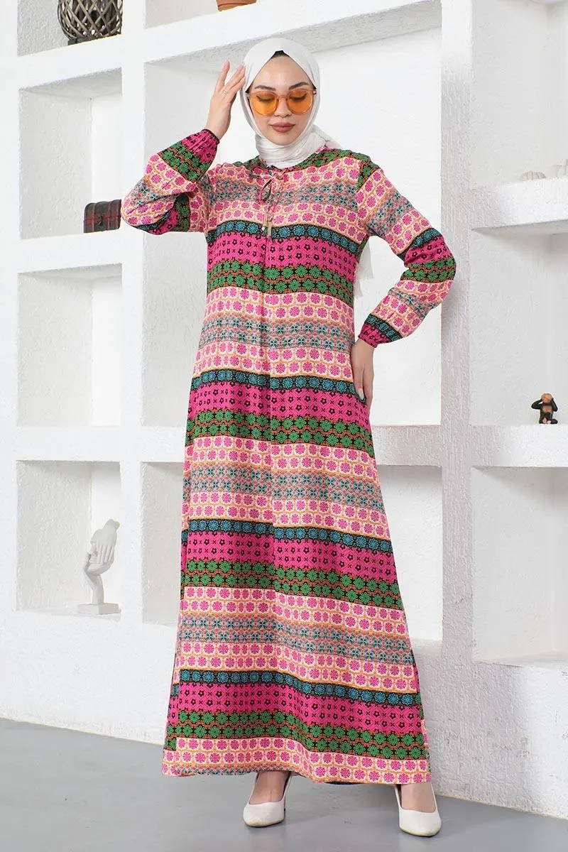 Viscose Dress With Lace Collar-detail