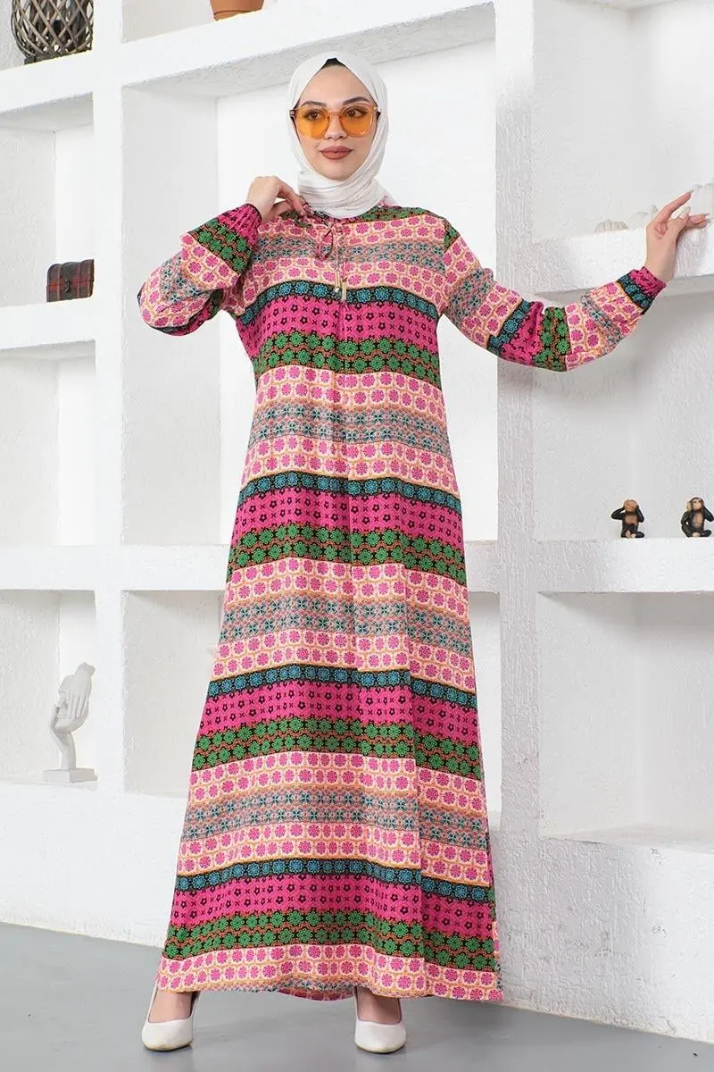 Viscose Dress With Lace Collar-detail