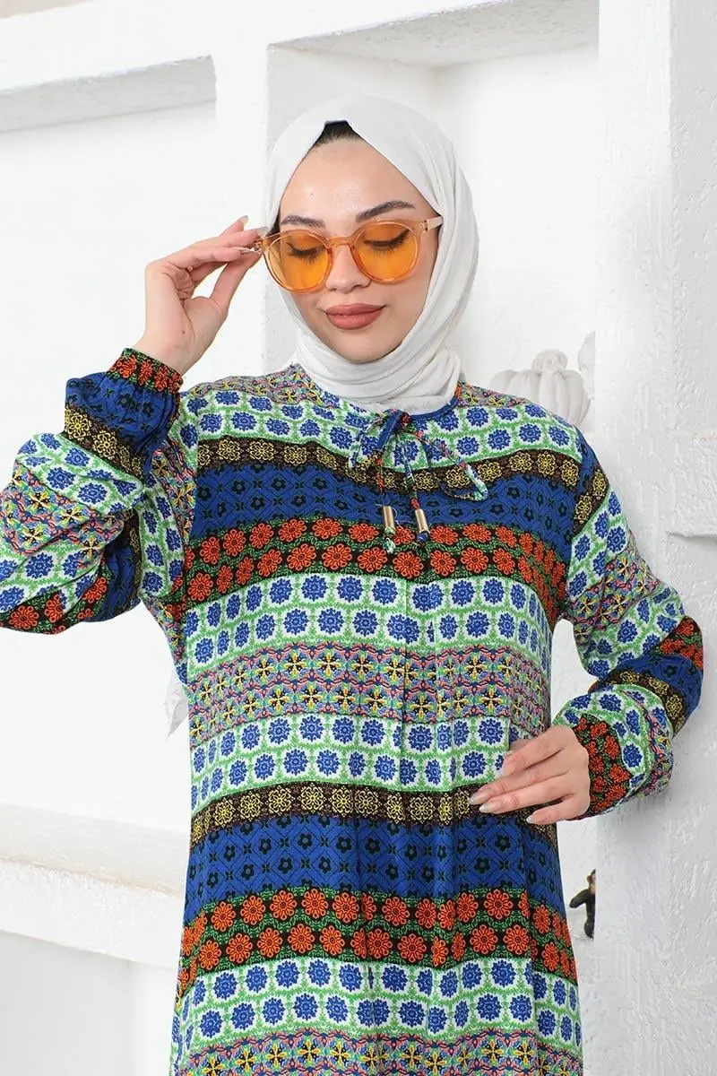 Viscose Dress With Lace Collar-detail