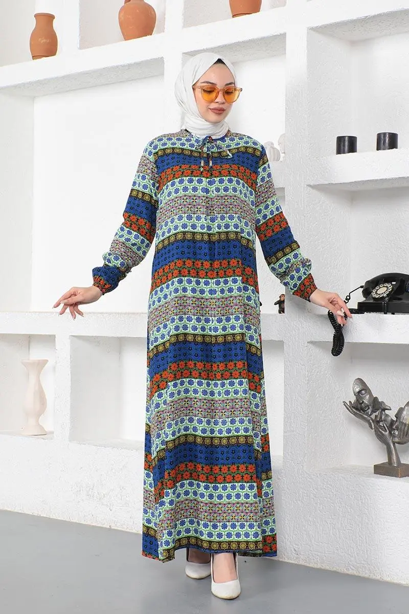 Viscose Dress With Lace Collar-detail