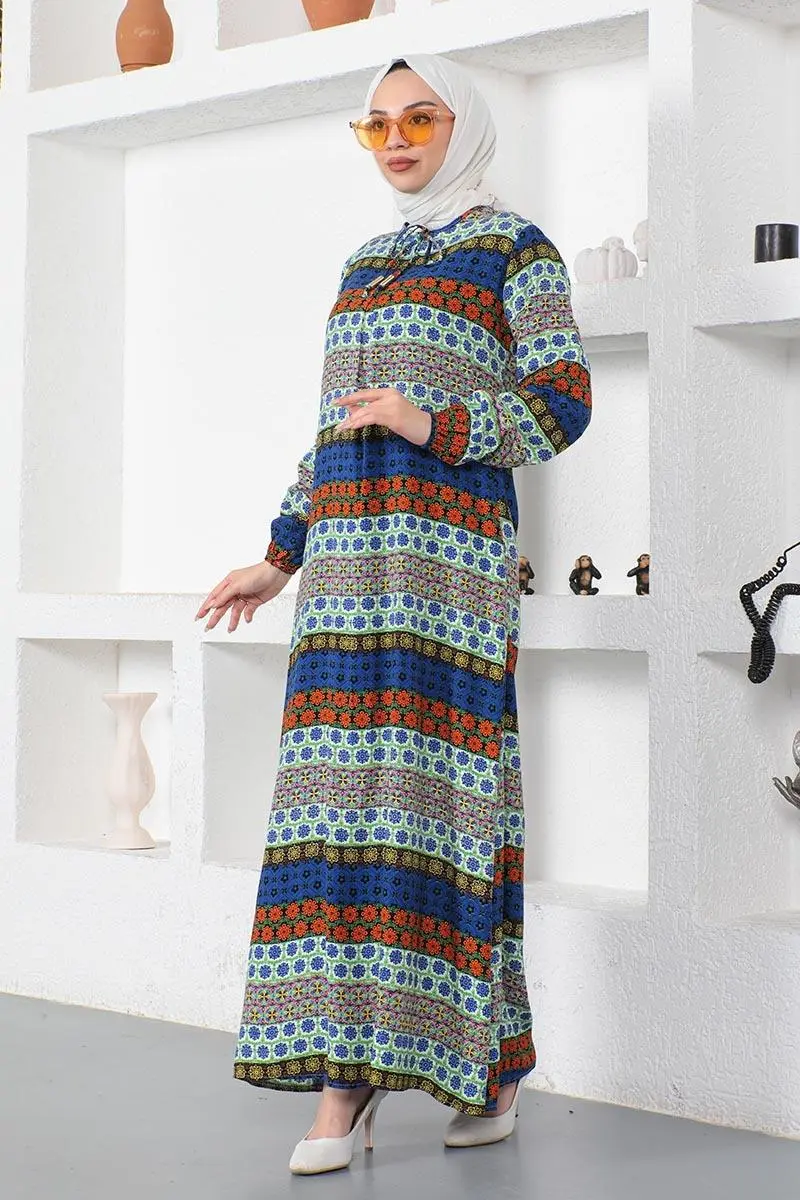 Viscose Dress With Lace Collar-detail