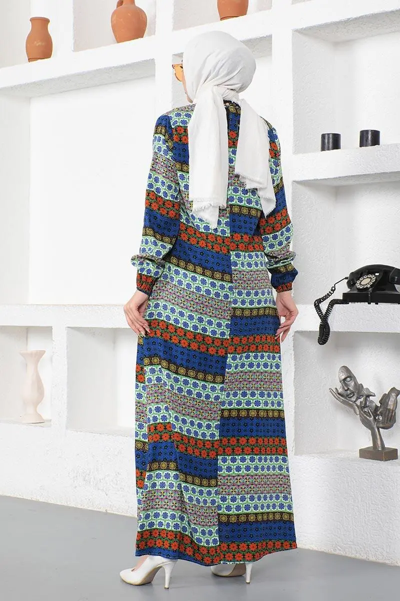 Viscose Dress With Lace Collar-detail