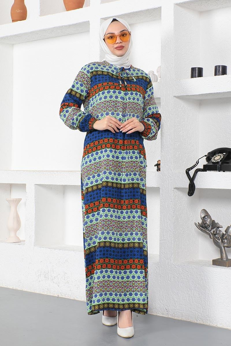 Viscose Dress With Lace Collar