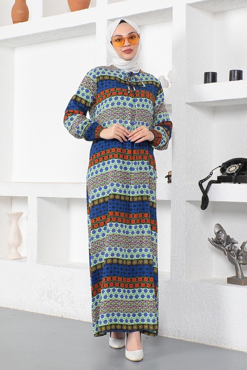 Viscose Dress With Lace Collar