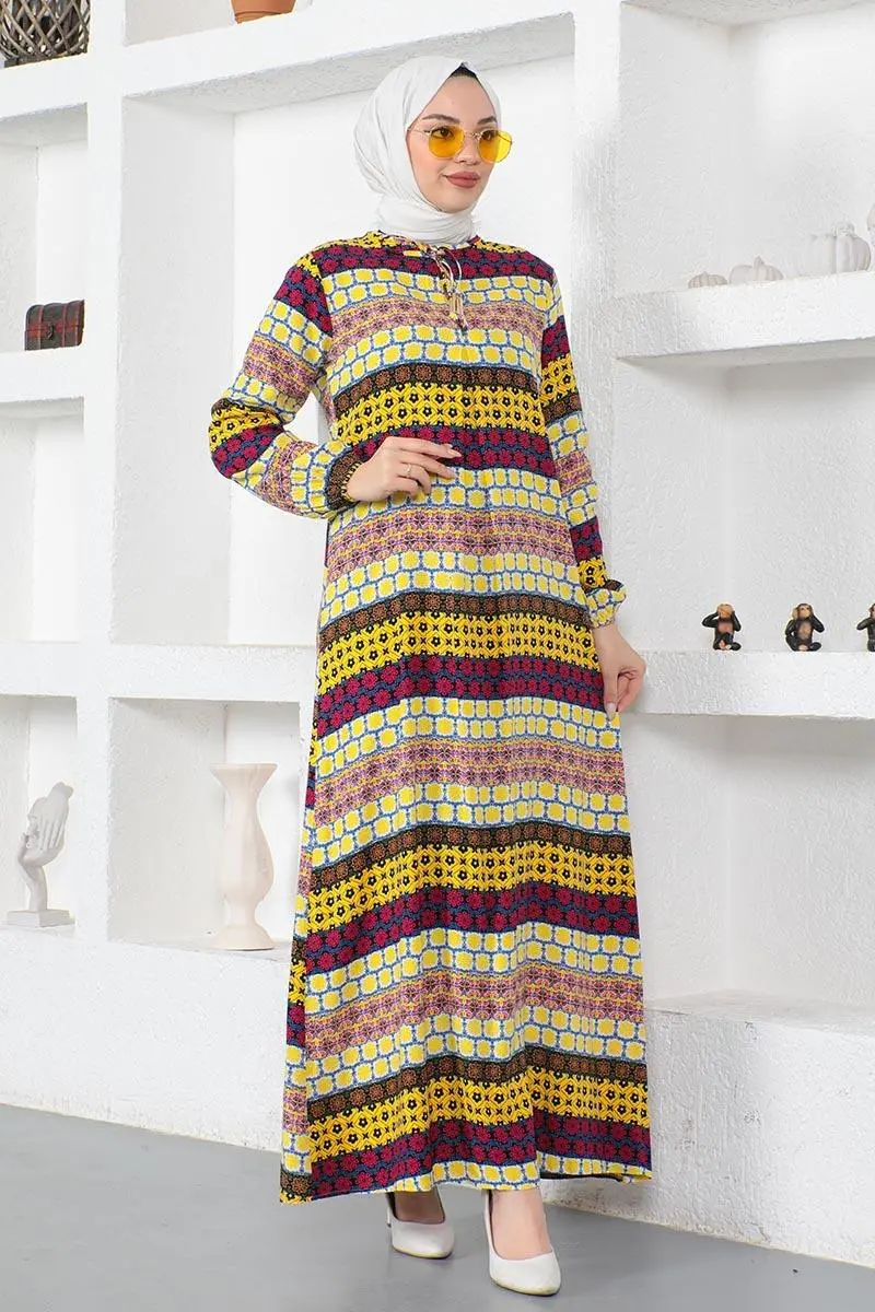 Viscose Dress With Lace Collar-detail