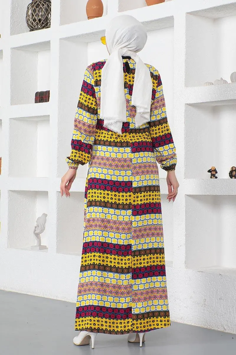 Viscose Dress With Lace Collar-detail