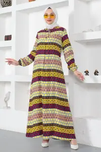 Viscose Dress With Lace Collar