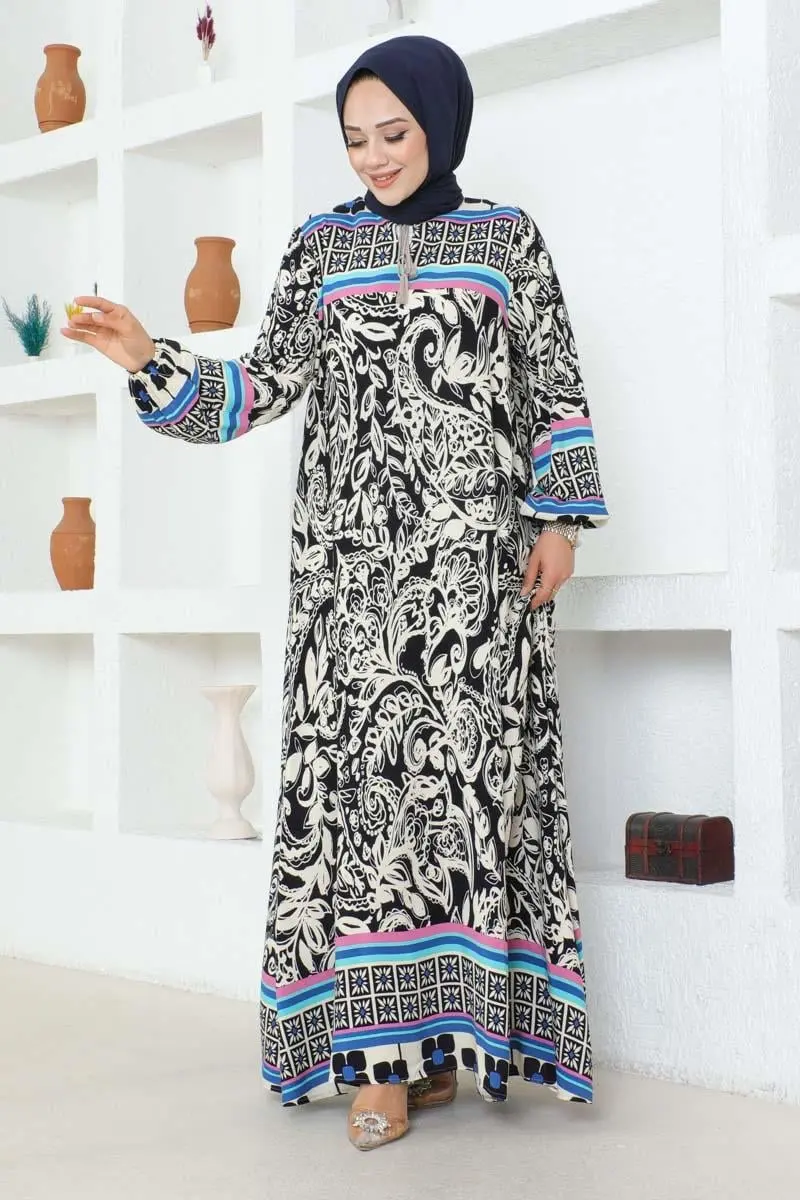 Viscose Dress With Tassel Detail-detail