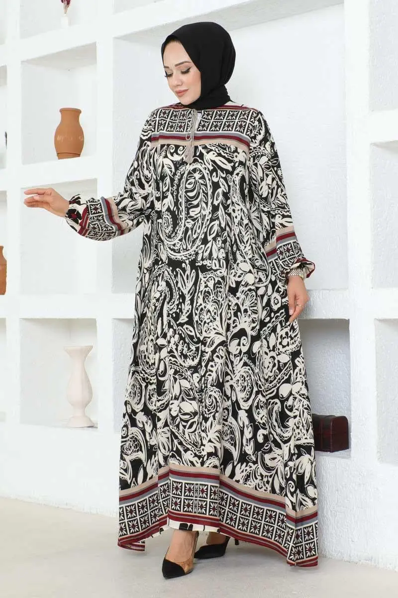 Viscose Dress With Tassel Detail-detail