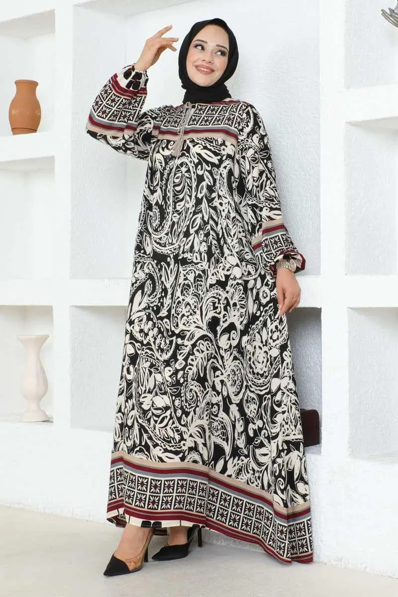 Viscose Dress With Tassel Detail-detail