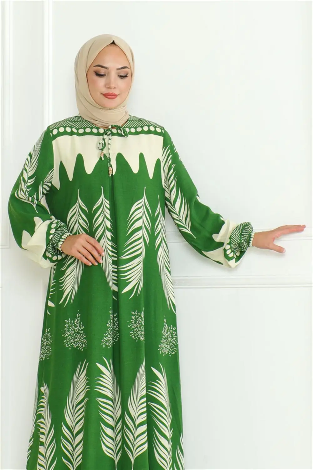 Viscose Dress With Tie Collar-detail