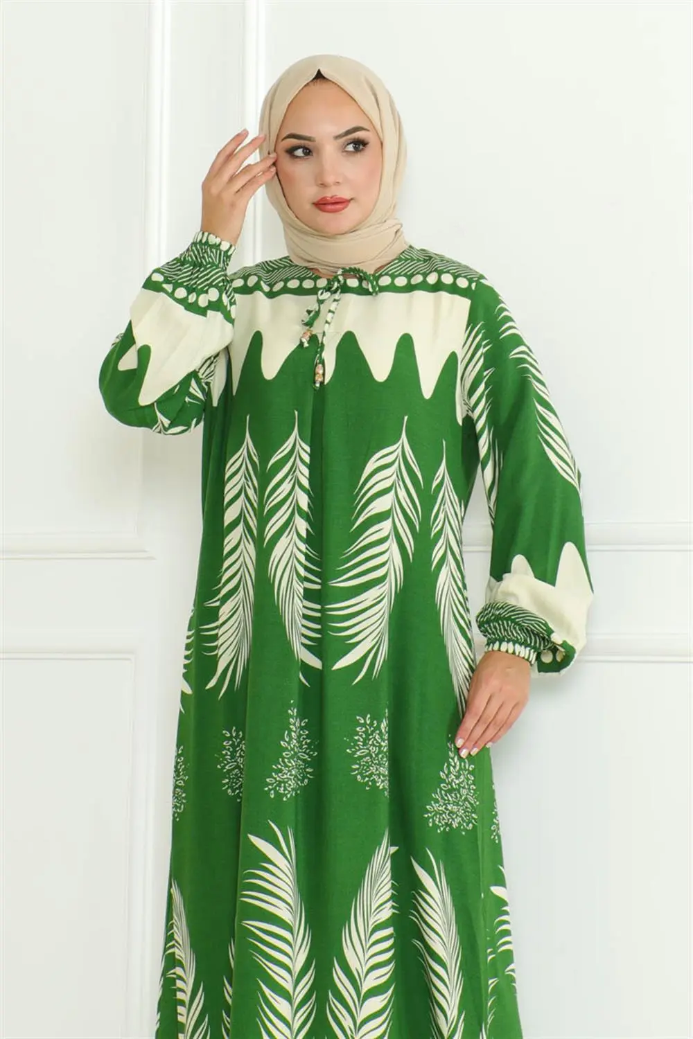 Viscose Dress With Tie Collar-detail