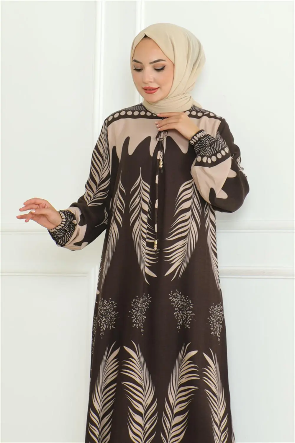 Viscose Dress With Tie Collar-detail