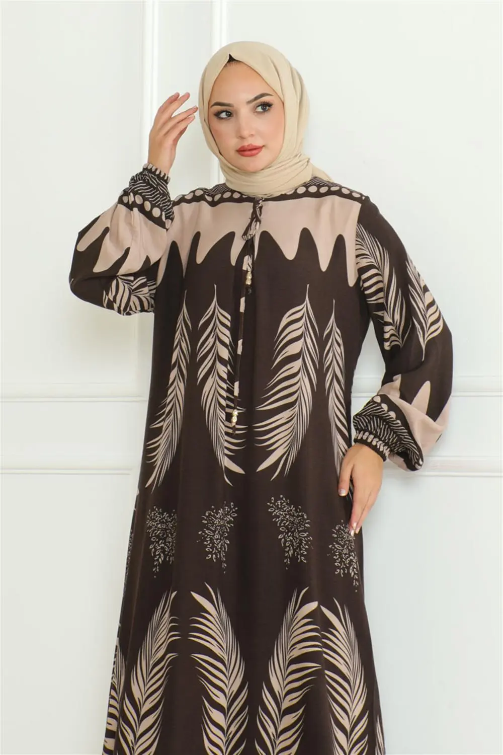 Viscose Dress With Tie Collar-detail