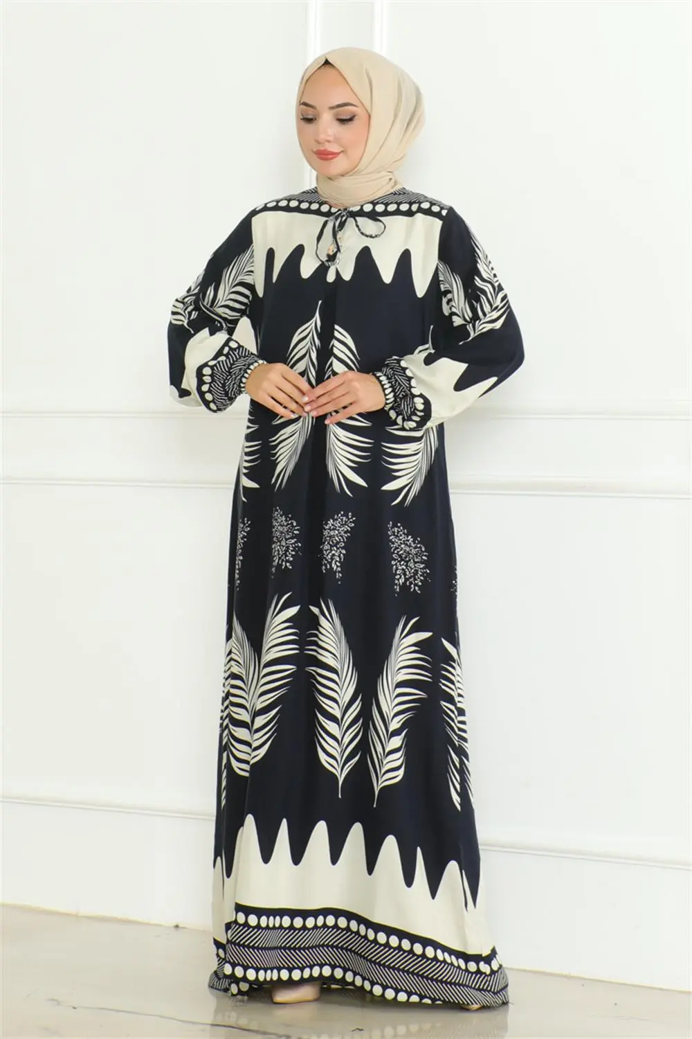 Viscose Dress With Tie Collar-detail