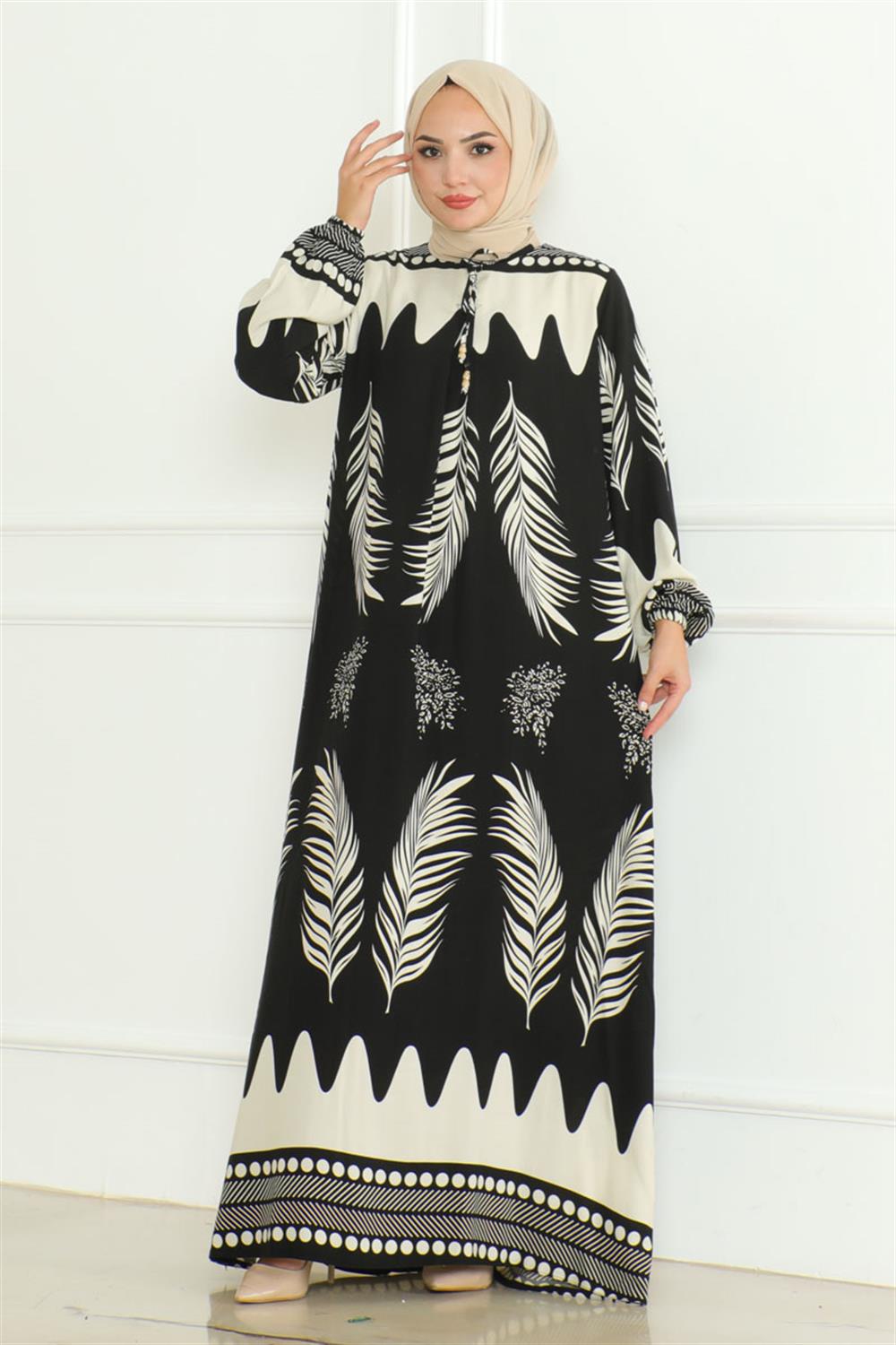 Viscose Dress With Tie Collar